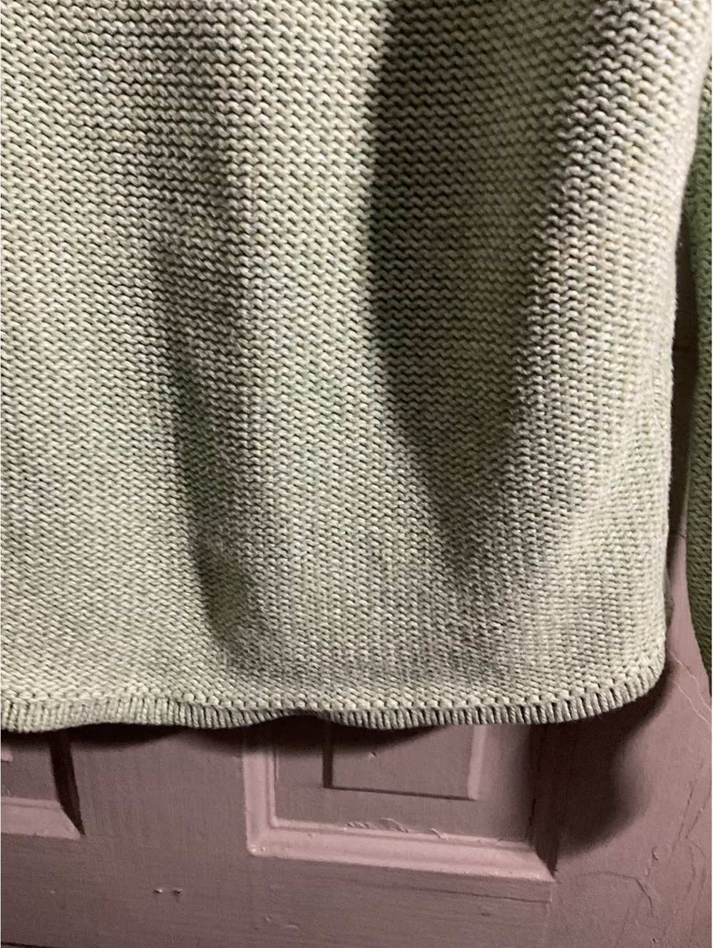 L.L.Bean Women's Light Green Cotton Knit Cardigan Sweater Size L Regular - Picture 9 of 11
